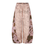 Women's Leopard-Print Patchwork Wide-Leg Sweatpants – Rhinestone Streetwear Joggers |