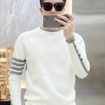 Simple All-match Slim fit Round Neck Pullover Sweater top for men - EX-STOCK Canada