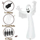 Spooky Halloween Inflatable Ghost - 12 Ft Tall With LED Lights, Waterproof Fabric, Spikes Ropes For Stability, White - EX-STOCK Canada