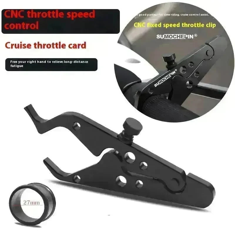 Motorcycle Throttle Grip CNC Aluminum Lock Assist Retainer Universal Cruise Control Bike Throttle Wrist Grip Handle Bar - EX-STOCK CANADA