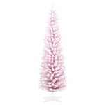7ft Flocked Christmas Tree, Pencil Artificial Christmas Tree With Realistic Branches EX-STOCK Canada 