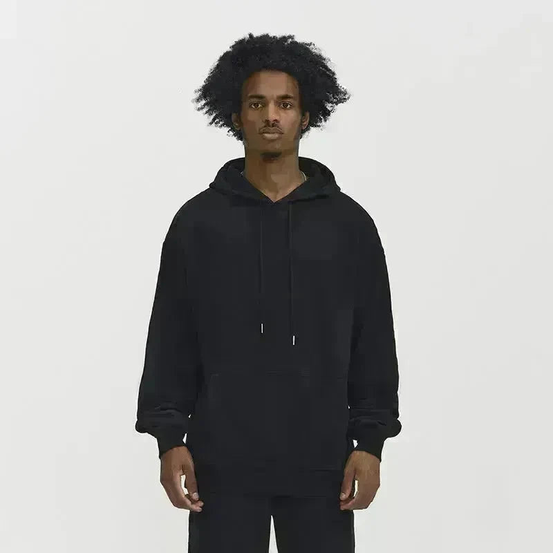 Plain Color American Retro Hoodie Pullover Sweatshirt Men - EX-STOCK CANADA
