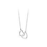 Double Heart Interlocking Titanium Steel Necklace Jewelry - EX-STOCK CANADA