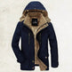Thickened multi-pocket hooded men's cotton coat - EX-STOCK Canada