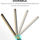 Rotating shaft in black, gold, silver, and bronze with text about durability and ease of use.