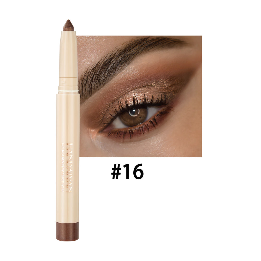 Eyebrow pencil with a close-up of an eye wearing the product, labeled '#16'.