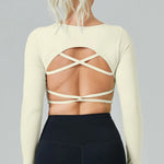Quick Drying Clothes Outdoor Long Sleeve Cross Beauty Back Workout Clothes Sports Top - EX-STOCK CANADA