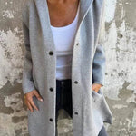 Fall Casual Single Breasted Hooded Cashmere Cardigan Jacket for women - EX-STOCK Canada
