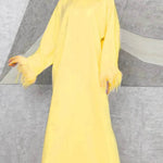 Feather Long Sleeve Middle East Arabic Elegant Round Neck Dress - EX-STOCK Canada