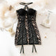 Strapless Corset Mini dress Leopard Lace mesh A-line Tube short dress for club and party - EX-STOCK Canada