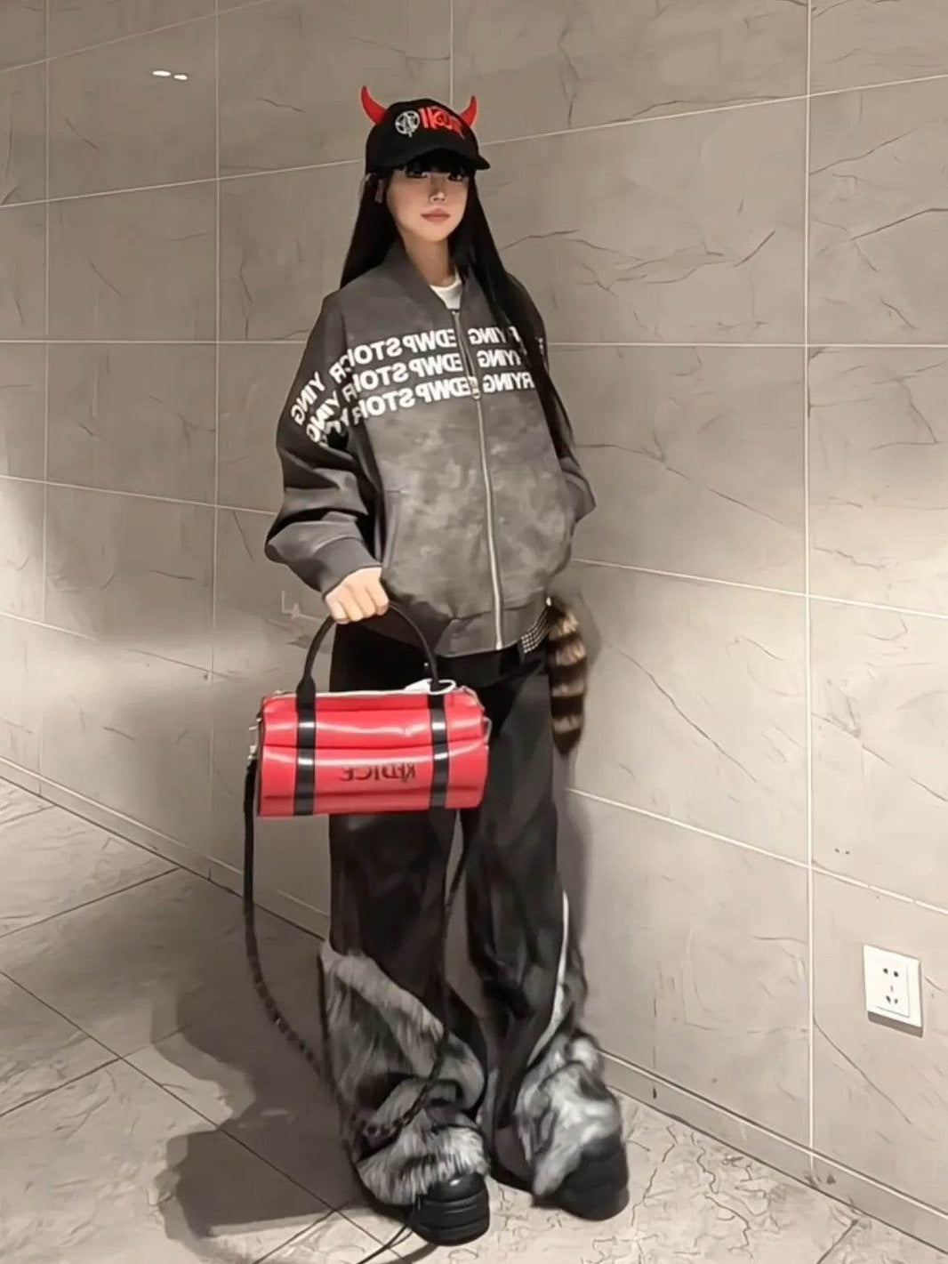 Retro Distressed Pants Leg Stitching Edging Skinny Baggy Jeans Pant For Women - EX-STOCK Canada