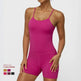 Thin Strap Yoga Clothes Shorts Suit Nude Feel One-piece Workout Top - EX-STOCK CANADA