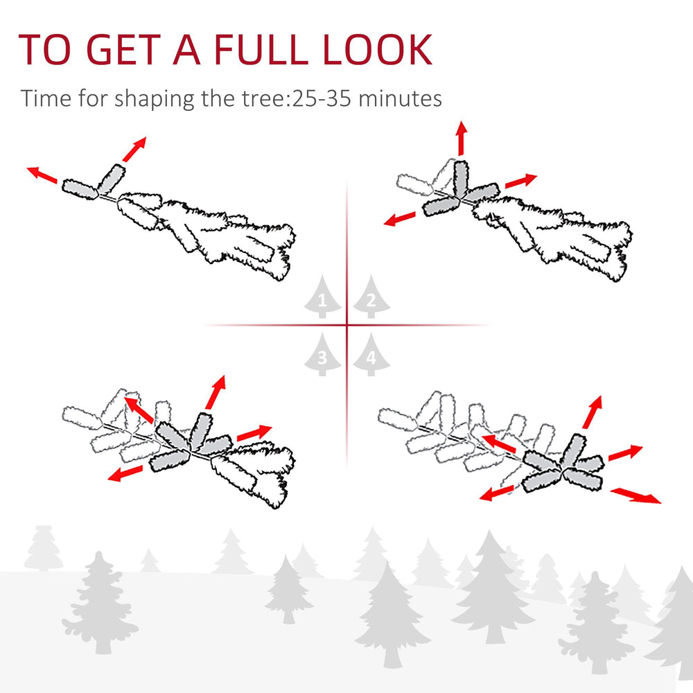 9 Feet Prelit Artificial Snow Flocked Pencil Christmas Tree, Slim Xmas Tree With Warm White LED Light, Holiday Home Xmas Decoration, Green EX-STOCK Canada 