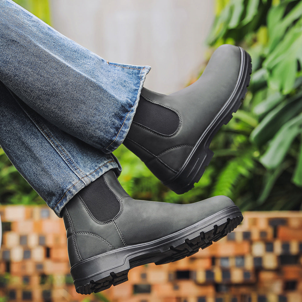 Chelsea Boots Men & Women | Slip-On Leather Ankle Boots Black Brown Gray