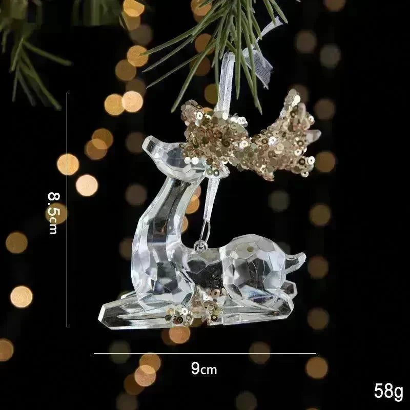 Christmas Decorations Sequins Acrylic Transparent Pendant - EX-STOCK CANADA