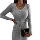 Autumn Winter Cashmere Slim fit Knitted Mini Sweater Dress - EX-STOCK Canada