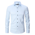 Men's Long Sleeve Business Casual Shirt – Loose Fit, 10 Colors, S–8XL | Canada & USA