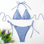Sexy Bikini Set Summer Side Tie Thong Bandage Style Swimsuit Womens Clothing - EX-STOCK CANADA