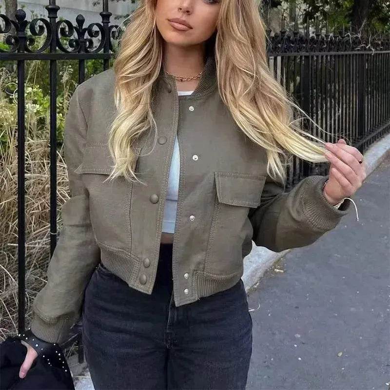 Fall Single Breasted Cashmere Cropped Jacket for women - EX-STOCK Canada