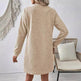 Casual Fashion Plain Round neck Long Sleeve Cashmere Mini Jumper Dress - EX-STOCK Canada