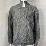 Men's Pure Color Half Collar Double-breasted Knitted Sweater Coat - EX-STOCK Canada