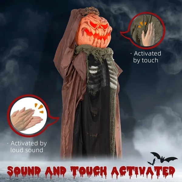 6' Life Size Decoration Animatronic Skull Pumpkin Ghost Outdoor Halloween, Sound And Motion Activated EX-STOCK Canada 