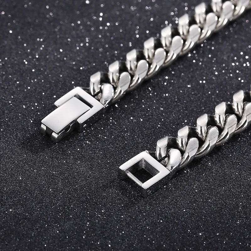 Cuban Link Chain Trimming Chain Jewelry Buckle Titanium Steel Bracelet - EX-STOCK Canada
