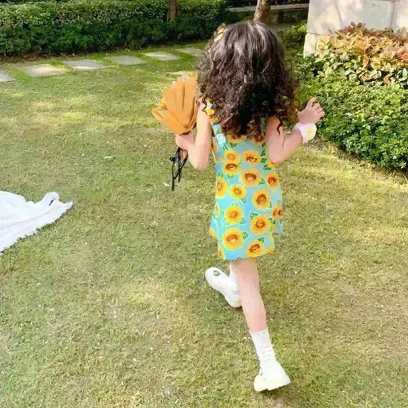 Casual Summer Floral cotton dress for baby girl - EX-STOCK CANADA