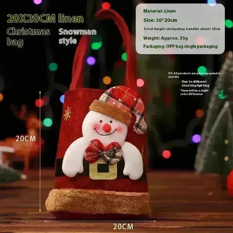 Christmas Candy Gift Tote Bag For Kids Funny Creative Santa Claus Elk Snowman Bear Handbag Small Christmas Tree Decoration Bags - EX-STOCK CANADA