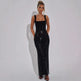 Sleeveless Square neck Suspender Sequined Long Party Dress - EX-STOCK CANADA