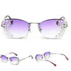 Fashion Trendy Classy Frameless Crystal Sunglasses Women Shades Rimless Rhinestone Sun Glasses Female diamonds Party Eyewear - EX-STOCK CANADA