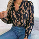 Commuting Elegant Contrast Color Striped Suit Collar Long Sleeve Shirt Formal Top for Women Office Wear Top - EX-STOCK CANADA