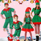 Green & Red Christmas Elf Costume – Height Options 90–180 cm