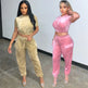 2pcs Fashion Velvet Athleisure Outfit set sweatsuit women - EX-STOCK CANADA