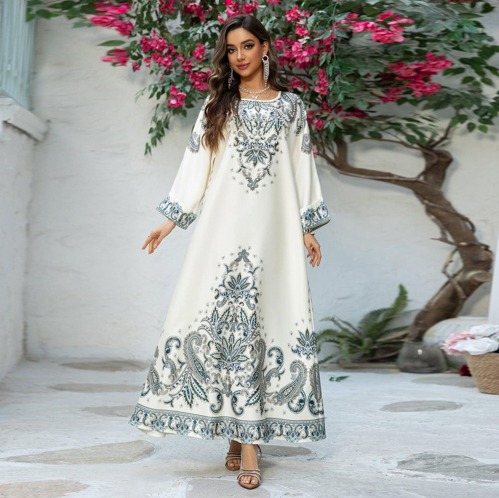 Muslim Robe Printed Dubai Women's Clothing Dress - EX-STOCK Canada
