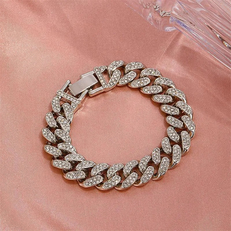 Diamond Cuban Punk Chunky Chain Hihop Bracelet unisex - EX-STOCK CANADA