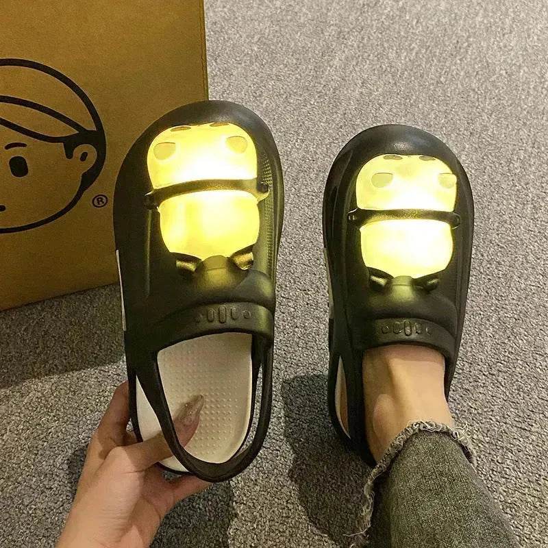 2025 Cute Slipper With Panda Lamp Summer Croc Sandals Femme Light Funny Woman Casual Home Slippers Shoes - EX-STOCK Canada