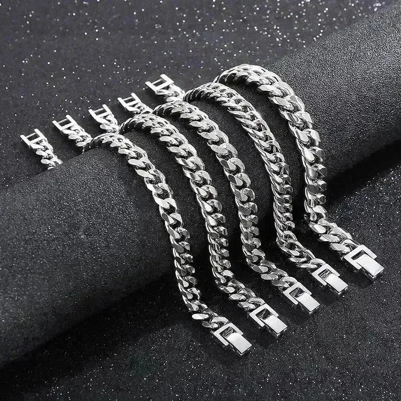Cuban Link Chain Trimming Chain Jewelry Buckle Titanium Steel Bracelet - EX-STOCK CANADA