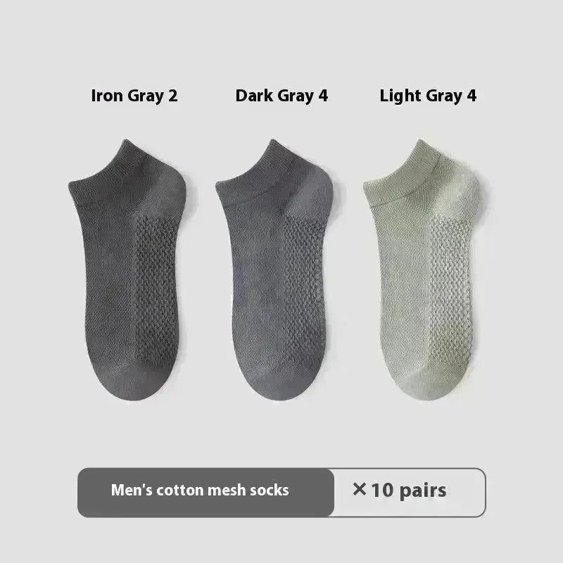 Cotton Anti-Pilling Ankle socks absorbing Invisible Tight Mesh Boat Socks - EX-STOCK CANADA