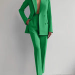 Women's Business Casual Suit Set – Long Sleeve Blazer & Slim Trousers | Canada & USA