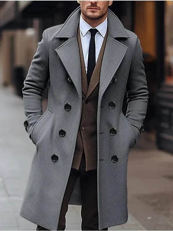 Fall Winter Men Woolen Coat Double Breasted Overcoat for men - EX-STOCK Canada