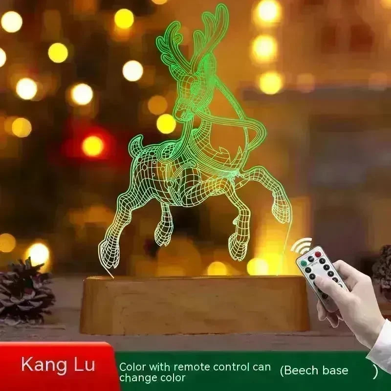 Christmas Decoration 3D Lamp Acrylic LED Night Lights New Year Valentines Day Christmas Kids Gift Christmas Ornaments - EX-STOCK CANADA