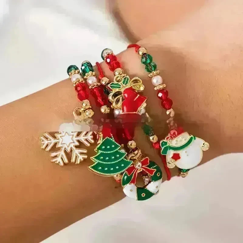 5pcs New Christmas Polymer Clay Handmade Beaded Bracelet set - EX-STOCK CANADA