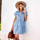 Casual Fashion Denim Short Sleeve loose mini Dress - EX-STOCK Canada
