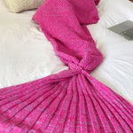 Hot Mermaid Blanket Handmade Knitted Sleeping Wrap TV Sofa Mermaid Tail Blanket Kids AdultBaby Crocheted Bag Bedding Throws Bag EX-STOCK Canada 