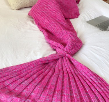 Hot Mermaid Blanket Handmade Knitted Sleeping Wrap TV Sofa Mermaid Tail Blanket Kids AdultBaby Crocheted Bag Bedding Throws Bag EX-STOCK Canada 