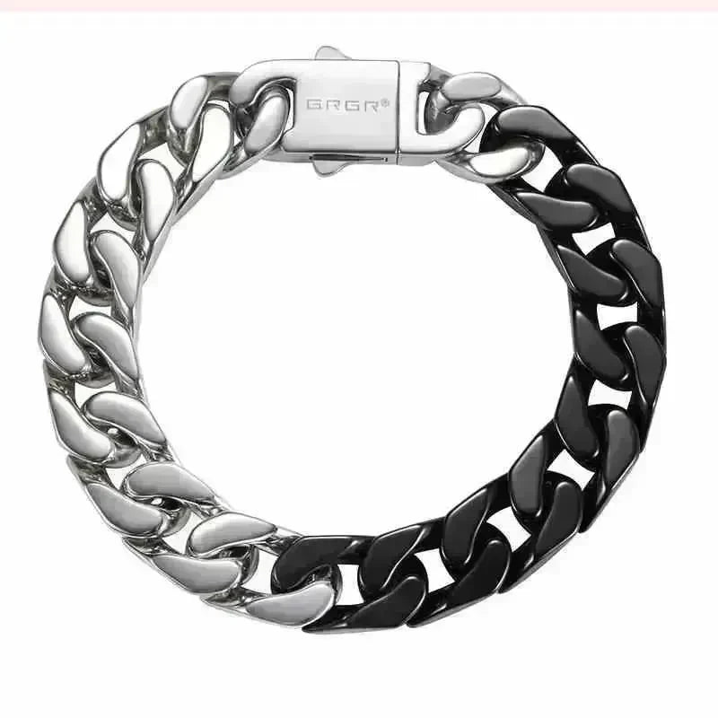 Spliced White Ceramic Cuban Link Chain Bracelet - EX-STOCK CANADA