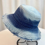 Summer Denim Bucket Hat for women Distressed Sun-proof Face-showing Small Hat - EX-STOCK Canada