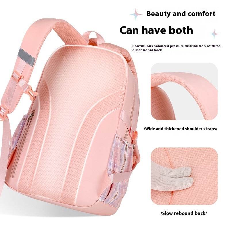 Primary School Student Schoolbag Girls' Plaid Backpack - EX-STOCK Canada