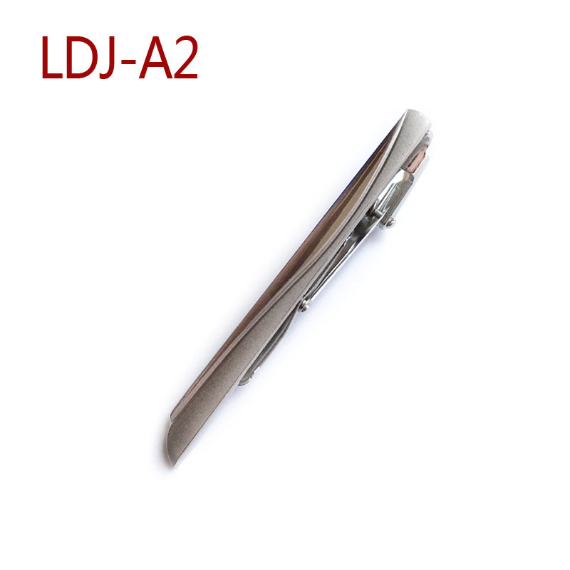 A slim metallic silver pocket knife shown diagonally on a plain white background, with the red text 'LDJ-A2' in the top-left corner.